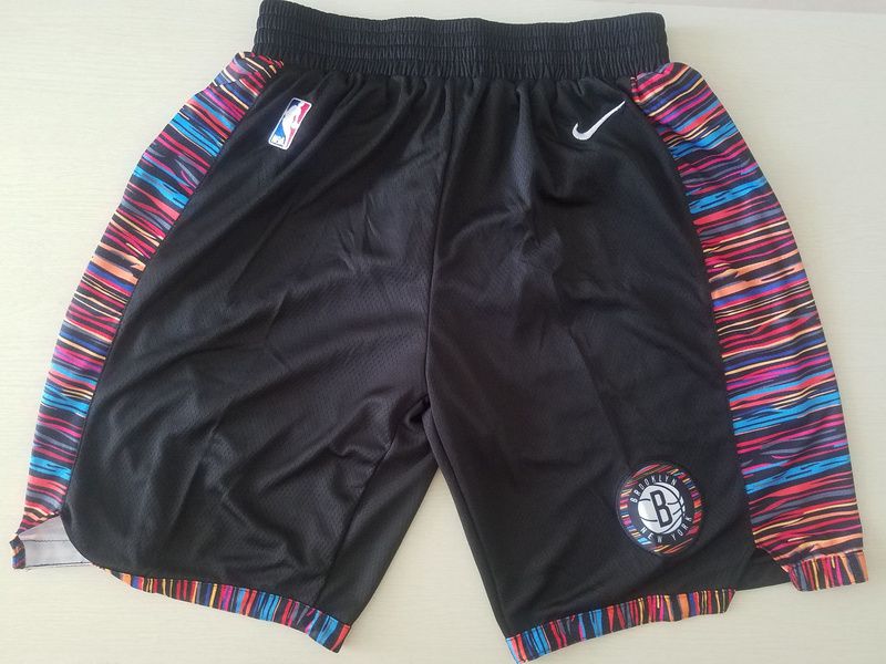 Men 2019 NBA Nike Brooklyn Nets black shorts->customized mlb jersey->Custom Jersey